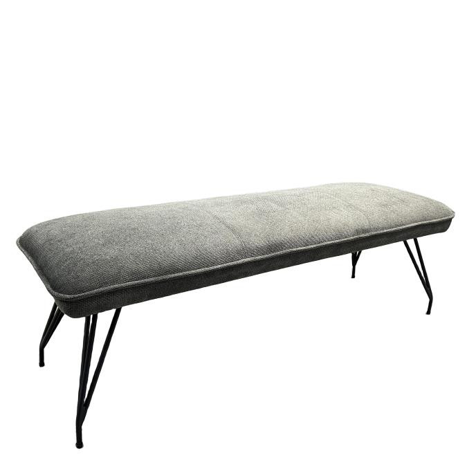 108487 Dodson Fabric Upholstered Dining Bench Grey