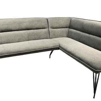 108486 Dodson Fabric Upholstered L-Shaped Nook Dining Bench Grey