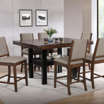 108888-S7 Patterson 7-Piece Counter Height Dining Set Mango Oak