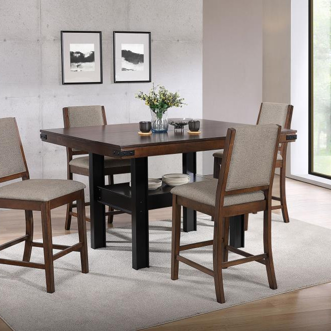 108888-S5 Patterson 5-Piece Counter Height Dining Set Mango Oak