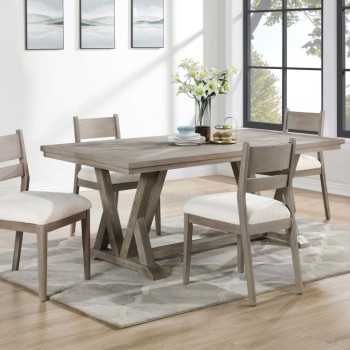 107441-S5 Cornelia 5-Piece Rectangular Dining Table Set Coastal Grey