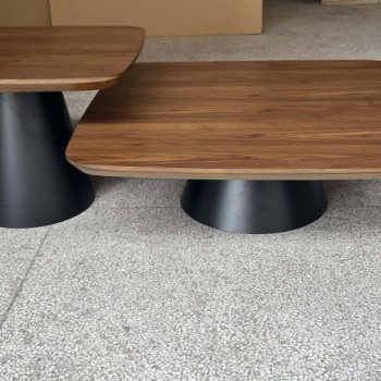 710010 Eason 2-piece Coffee Table Set Walnut and Black