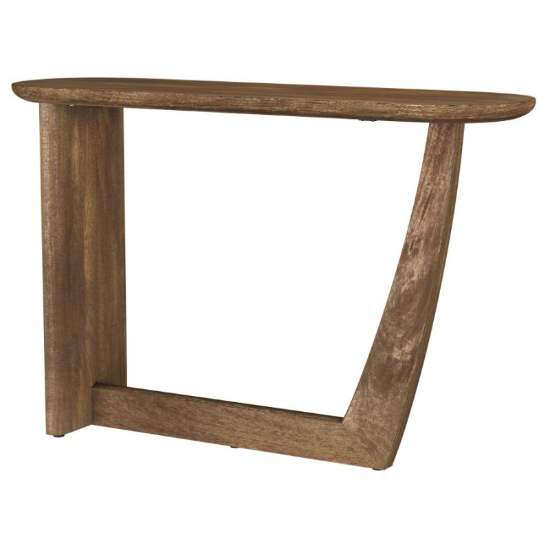 930030 Fletcher Oval Solid Mango Wood Entryway Console Table Brown
