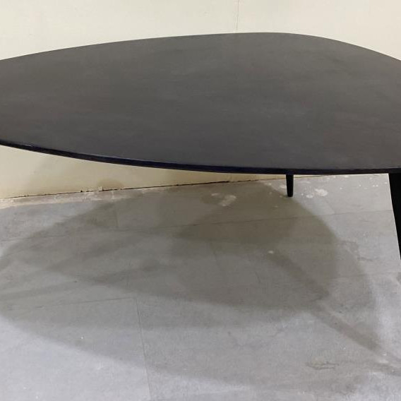 707918 Odessa Triangular Solid Wood Coffee Table Black