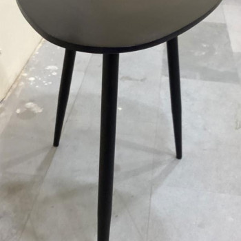 707917 Odessa Triangular Solid Wood End Table Black