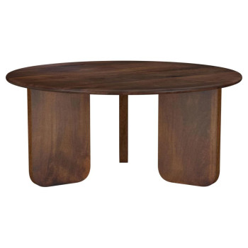 721998 Dale Round Solid Mango Wood Coffee Table Brown