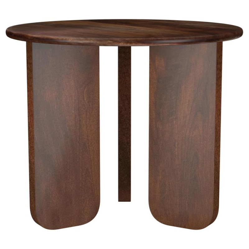 721997 Dale Round Solid Mango Wood Side End Table Brown