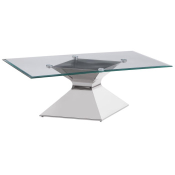 710208 Jenny Glass Top Stainless Steel Coffee Table Chrome