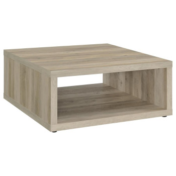 710518 Frisco Square Engineered Wood Coffee Table Distressed Pine