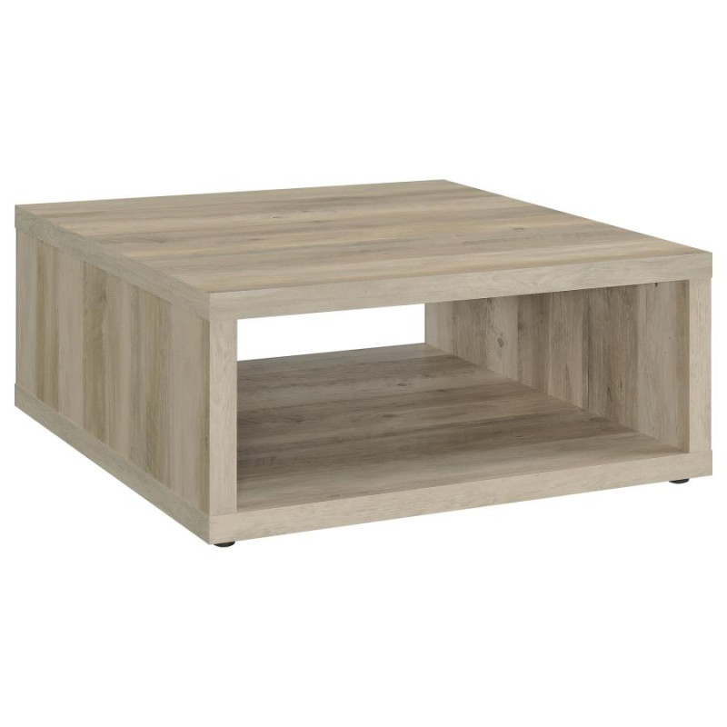710518 Frisco Square Engineered Wood Coffee Table Distressed Pine