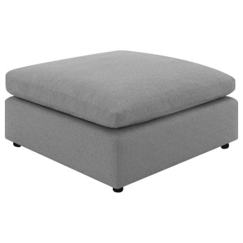 551756 Raleigh Boucle Upholstered Ottoman Grey