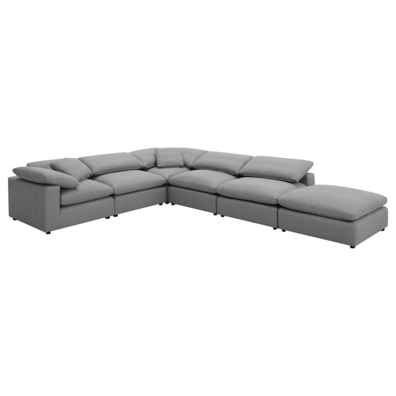 551754-SET Raleigh 6-piece Boucle Upholstered Modular Sectional Grey