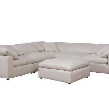551751-SET Raleigh 6-piece Boucle Upholstered Modular Sectional Ivory