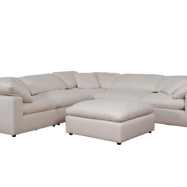 551751-SET Raleigh 6-piece Boucle Upholstered Modular Sectional Ivory