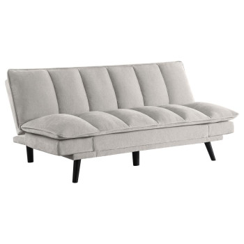 360017 Laredo Upholstered Tufted Convertible Sofa Bed Light Grey
