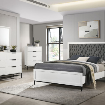 224861KE-S4 Sonora 4-Piece Eastern King Bedroom Set White