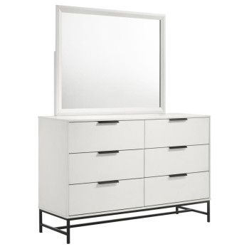 224863M Sonora 6-drawer Dresser with Mirror White