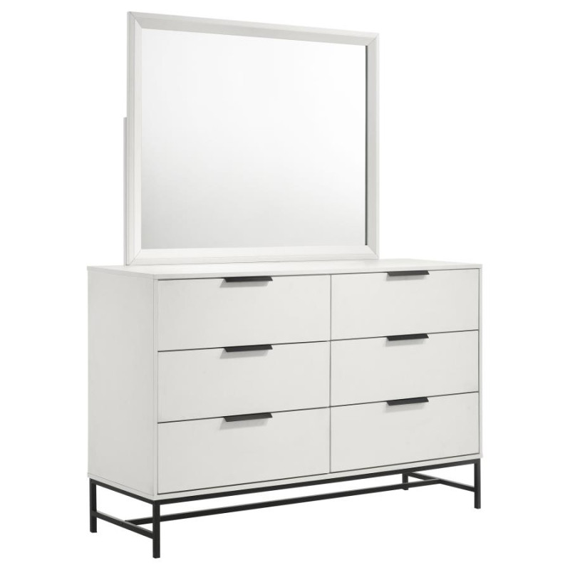 224863M Sonora 6-drawer Dresser with Mirror White