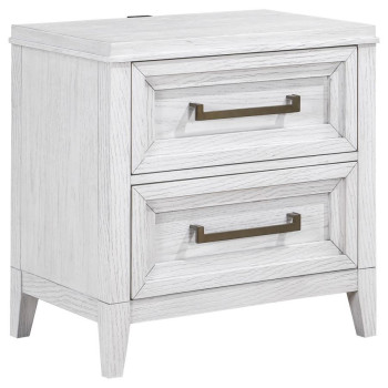 224842 Marielle 2-drawer Nightstand Bedside Table Distressed White