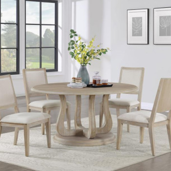 123120-S5 Trofello 5-Piece Round Dining Set White Washed