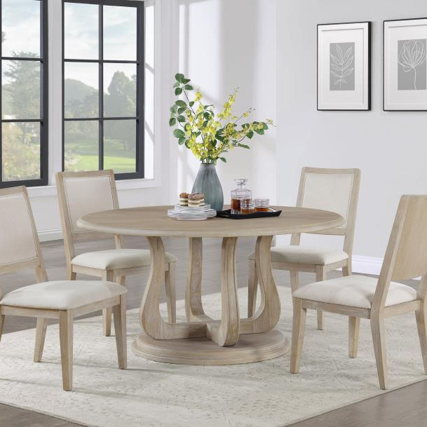 123120-S5 Trofello 5-Piece Round Dining Set White Washed