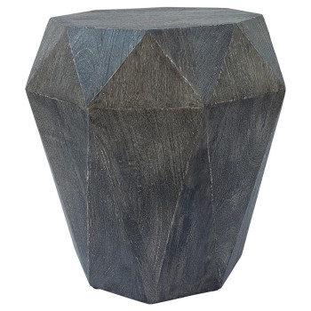 931159 Jacinto Geometric Solid Mango Wood Side Table Grey