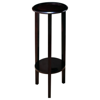 900936 Kirk Round Accent Table With Bottom Shelf Espresso
