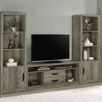 701024-SET Burke 3-Piece Entertainment Center Grey Driftwood