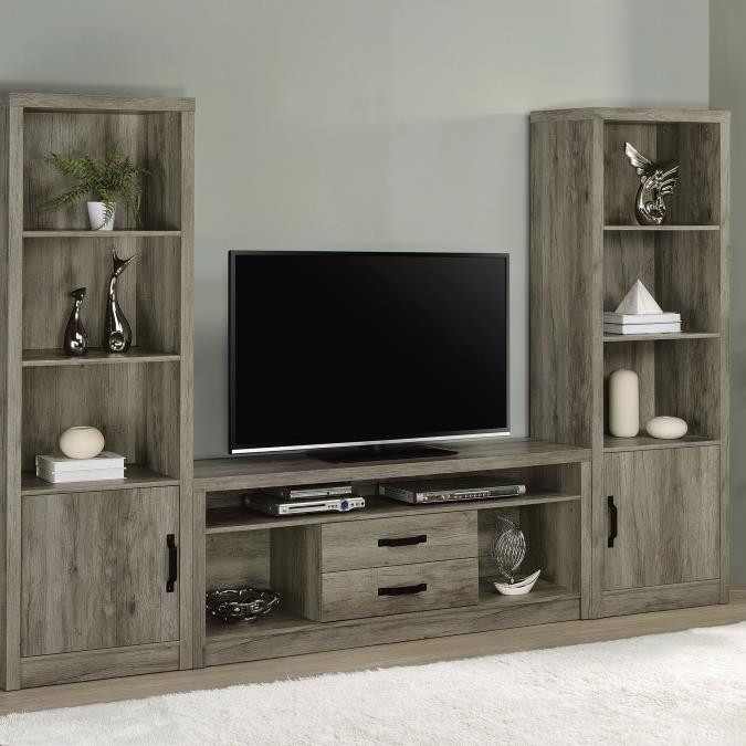 701024-SET Burke 3-Piece Entertainment Center Grey Driftwood
