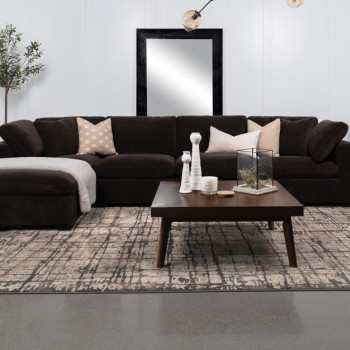 551464-SETB Lakeview 5-Piece Upholstered Modular Sectional Sofa Dark Chocolate