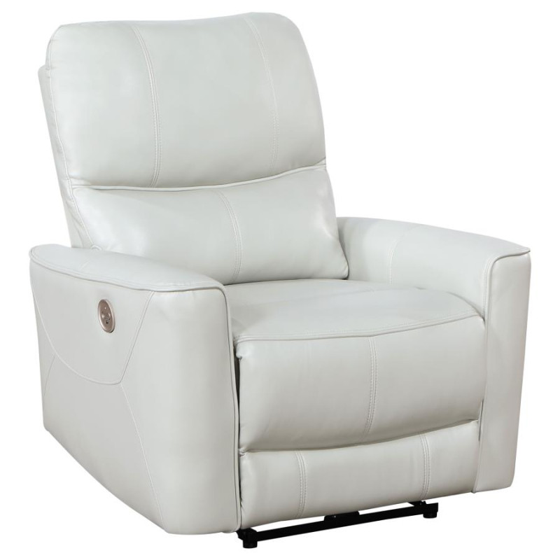 610263P Greenfield Upholstered Power Recliner Chair Ivory