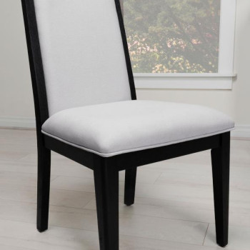 108232 Brookmead Upholstered Dining Side Chair Ivory And Black