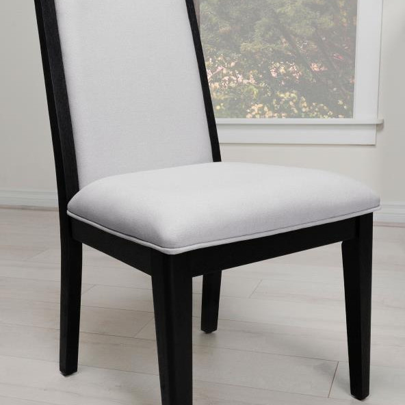 108232 Brookmead Upholstered Dining Side Chair Ivory And Black