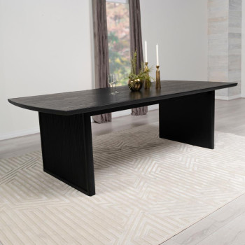 108231 Brookmead Rectangular Dining Table With 18″ Removable Extension Leaf Black