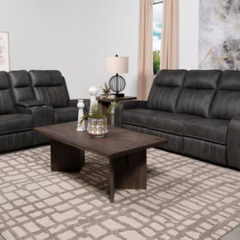 603191-S2 Raelynn 2-Piece Upholstered Motion Reclining Sofa Set Grey