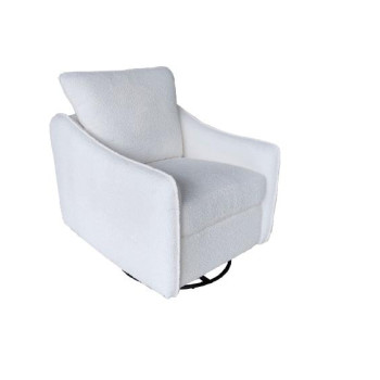 903391 Madia Upholstered Slope Arm Swivel Club Chair Vanilla