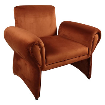 903150 Liana Upholstered Roll Arm Accent Armchair Rust Orange