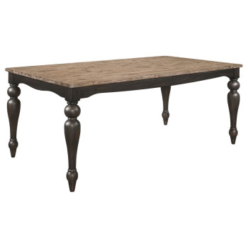 108221 Bridget Rectangular Dining Table Brown Brushed And Charcoal Sandthrough