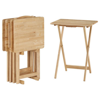 930089 Donna 5-piece Tray Table Set Natural Brown