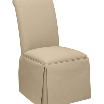 100747 Shawna Upholstered Skirted Parson Dining Side Chair Khaki