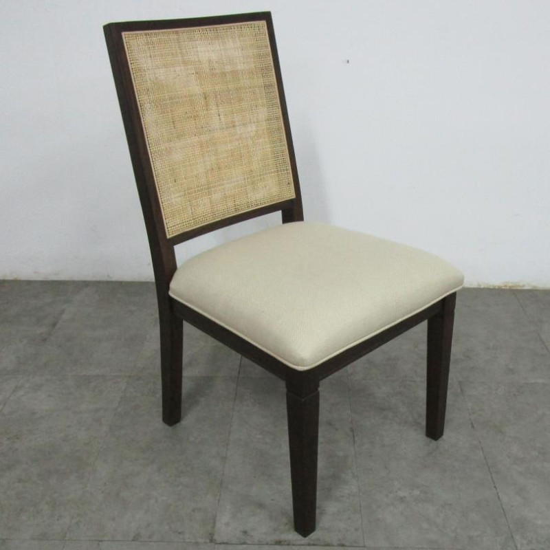 108312 Matisse Woven Rattan Back Dining Side Chair Brown