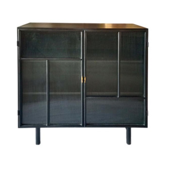 950385 Dalia 2-Door Accent Storage Cabinet With Shelving Black
