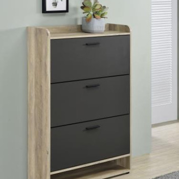 950404 Denia 3-Tier Shoe Storage Cabinet Antique Pine And Grey