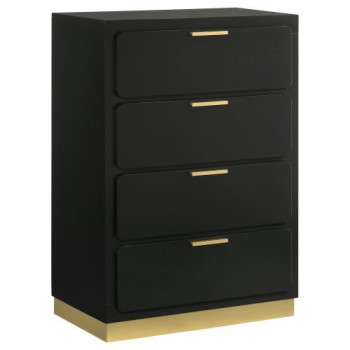 224785 Caraway 4-Drawer Bedroom Chest Black