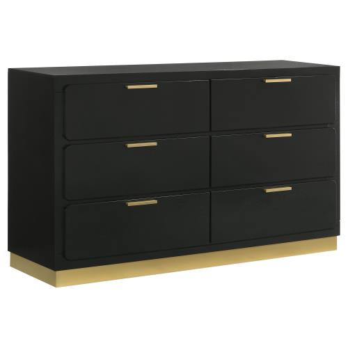 224783 Caraway 6-Drawer Bedroom Dresser Black