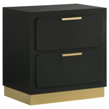 224782 Caraway 2-Drawer Nightstand Bedside Table Black