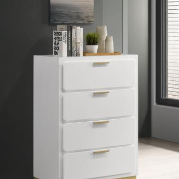 224775 Caraway 4-Drawer Bedroom Chest White