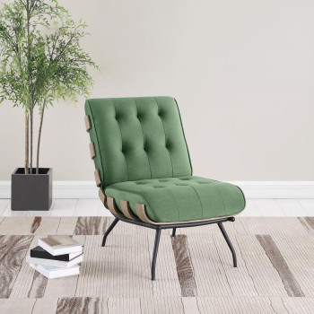 907502 Aloma Armless Tufted Accent Chair Green