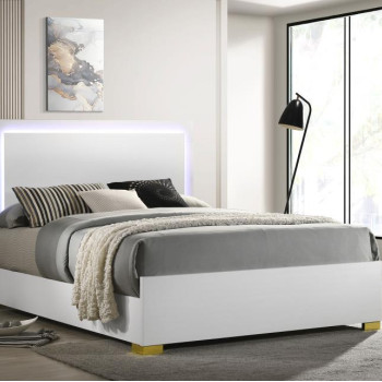 222931F Marceline Full Bed With LED Headboard White