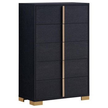 222835 Marceline 5-Drawer Chest Black